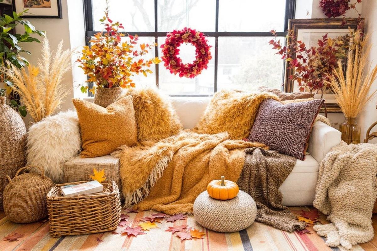 Couleurs d'automne : associer plantes d'intérieur et matières pour une déco cosy